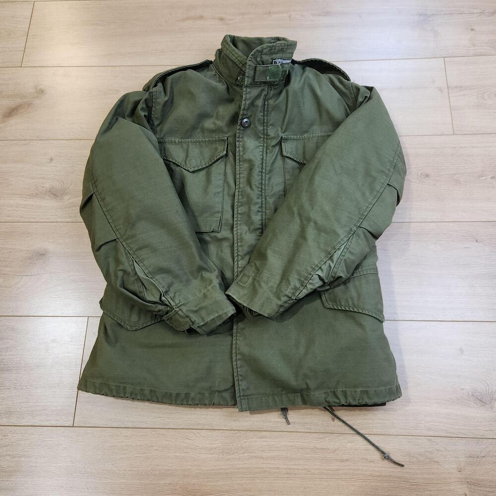 Vintage 80s M-65 Field Jacket Coat With Liner Mens Small Cold Weather Military